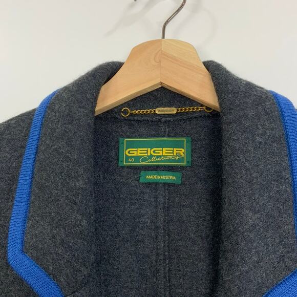 Geiger Austria Boiled Wool Longline Blazer Jacket Women's Size Large EU40 - Picture 3 of 6